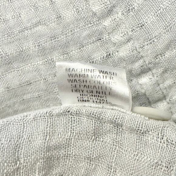 Flax Women's 100% Linen Button Down Tunic Dress Large Light Gray Lagenlook - Picture 10 of 12